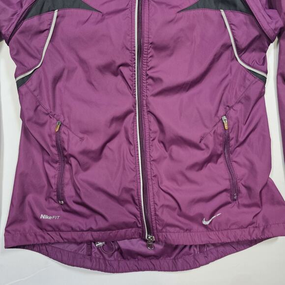 Nike Fit Cycling Elite Barrier Jacket Women's Small Purple Reflective Vented 2-1 - Picture 8 of 14
